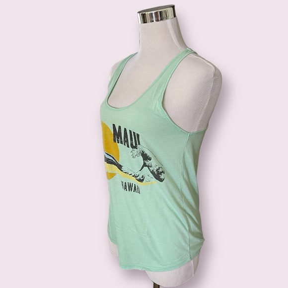 Techstyles Sportswear Green “Maui Hawaii” Racerback Tank - Picture 3 of 4